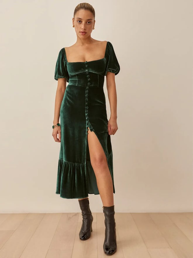Reformation Leonie Velvet Dress
