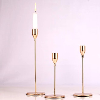 SUJUN Gold Candle Holders (Set of 3)