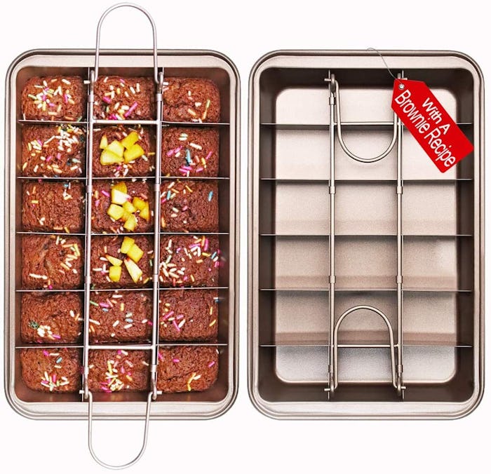 SUJUDE Nonstick Brownie Pan with Dividers
