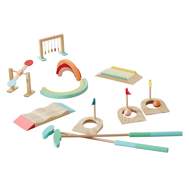 The Tot Wonder & Wise Mini Golf Set is a great gift for kids who like sports