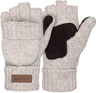 Bodvera Fingerless Wool Gloves 