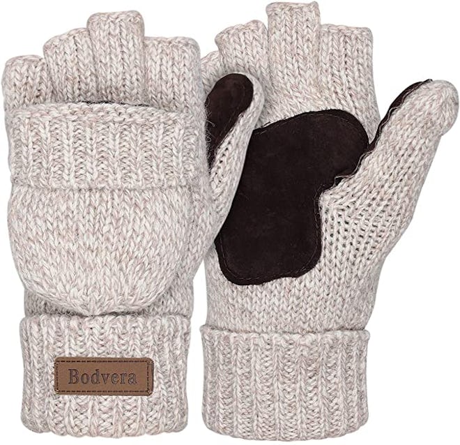 Bodvera Fingerless Wool Gloves