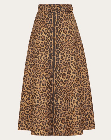 Printed Crepe Couture Skirt in Animal Print from Valentino.