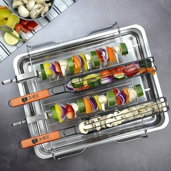 D-ICE Stainless Steel Kebab Grilling Baskets & Skewers (6 Pieces)