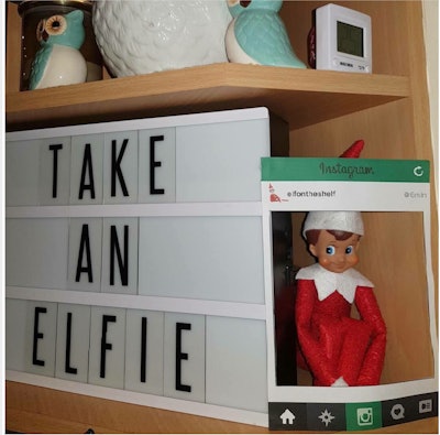 Free Printable Elf on the Shelf Instagram Selfie Frame 