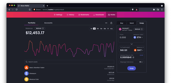 Brave Wallet desktop screenshot promo