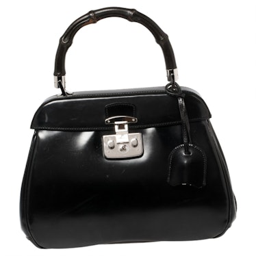 Gucci Lady Lock Black Leather Handbag, available to shop on Vestiaire Collective.