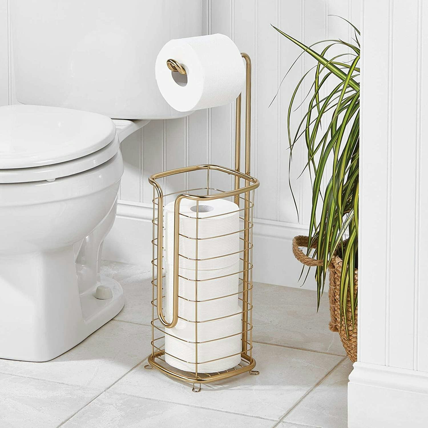 mDesign Free Standing Toilet Paper Holder