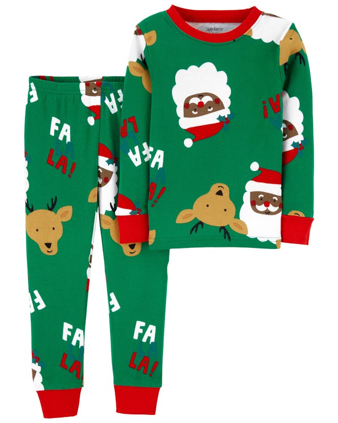 2-Piece Santa 100% Snug Fit Cotton PJs