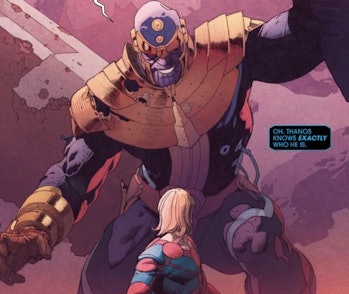 Thanos fights the Eternals in the 2021 comic by Kieron Gillen and Esad Ribić.