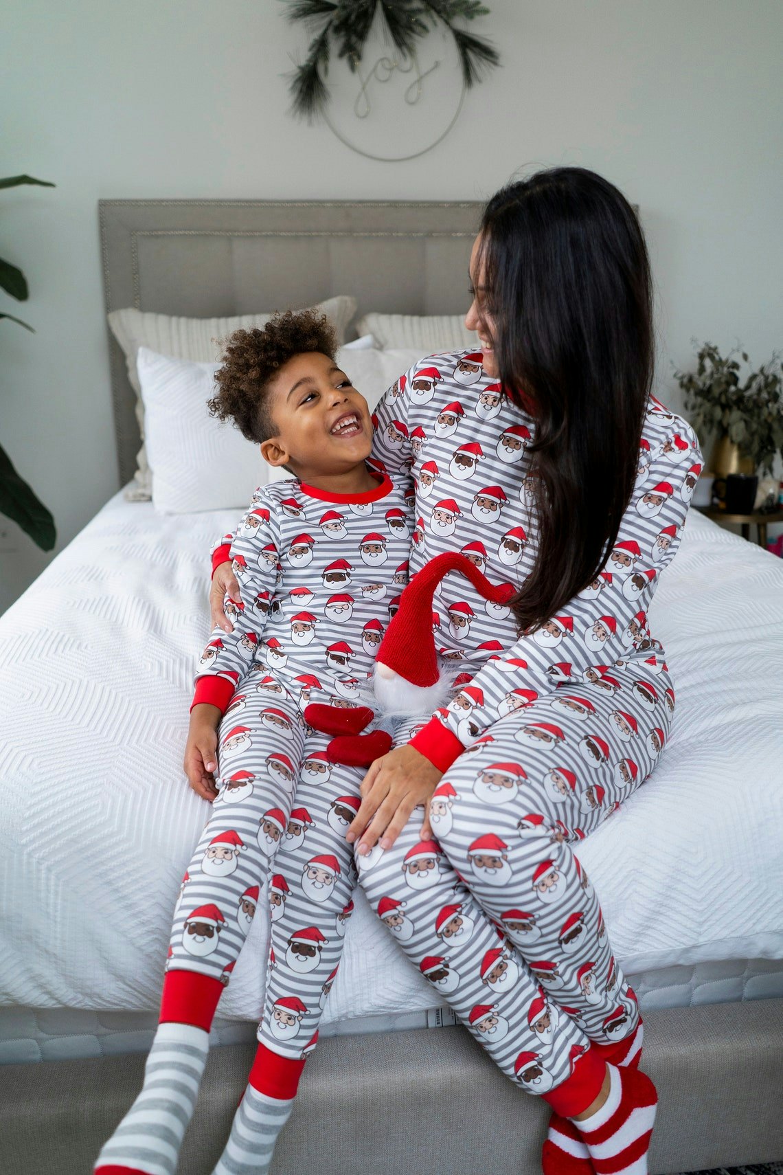 Santa Baby-Black Santa family Pajamas – PJs For the Culture