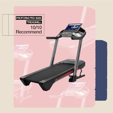 An editor’s review of the ProForm Pro 9000 treadmill, a fitness machine that upgraded her home worko…