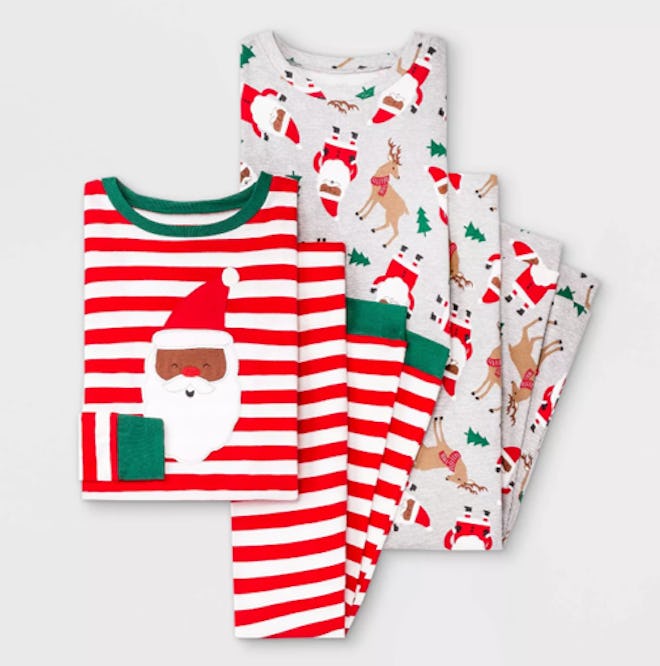 4pc Striped Santa Pajama Set