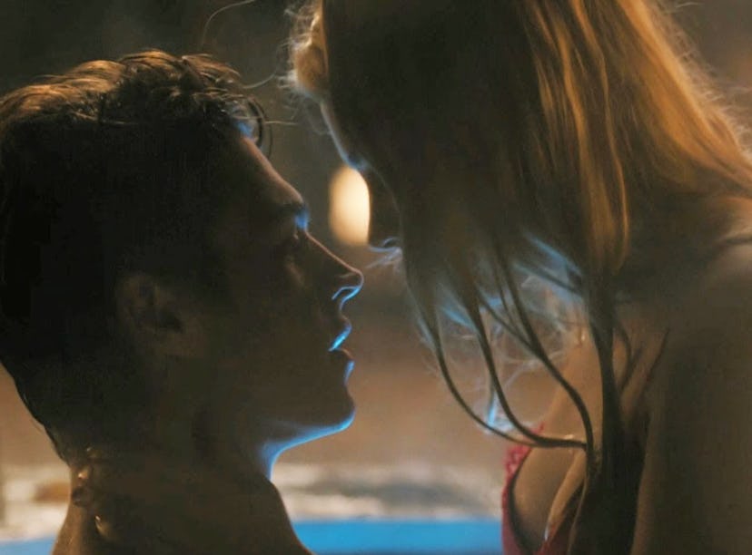 Hero Fiennes Tiffin as Hardin and Josephine Langford as Tessa in 'After We Fell'