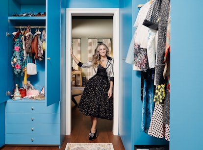 Sarah Jessica Parker stands in the 'Sex and the City' Airbnb, which includes Carrie's closet.