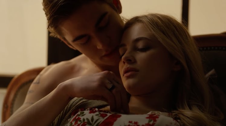 Hero Fiennes Tiffin as Hardin and Josephine Langford as Tessa  in 'After We Fell'