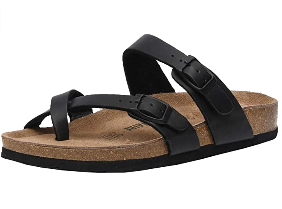 CUSHIONAIRE Luna Cork Footbed Sandal 