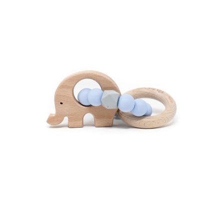 Three Hearts-Elephant Rattle Wood Teether is a popular 2021 toy for 3 months