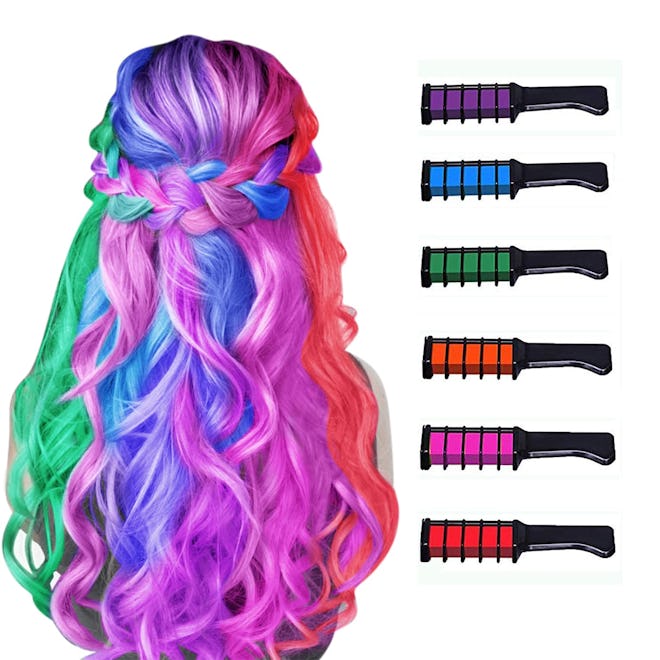 MSDADA Hair Chalk Comb Temporary Hair Color Dye