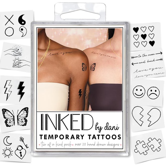 Two Of A Kind temporary tattoo pack from Inked By Dani.