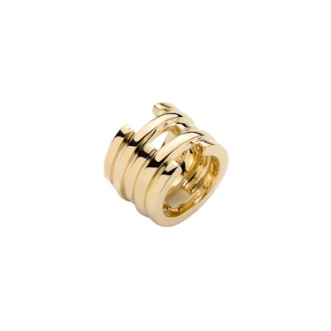 Jennifer Fisher Multi Stack Ring in 10k Yellow Gold Plated Brass.