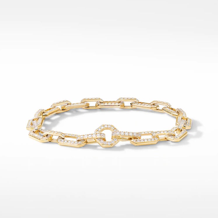 Starburst Chain Bracelet in 18K Yellow Gold with Pavé Diamonds from David Yurman.