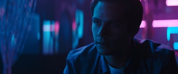 Dylan O’Brien as Fred in the sci-fi thriller Flashback