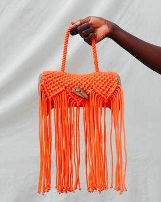 Kayadua's orange knitted Kaya bag. 