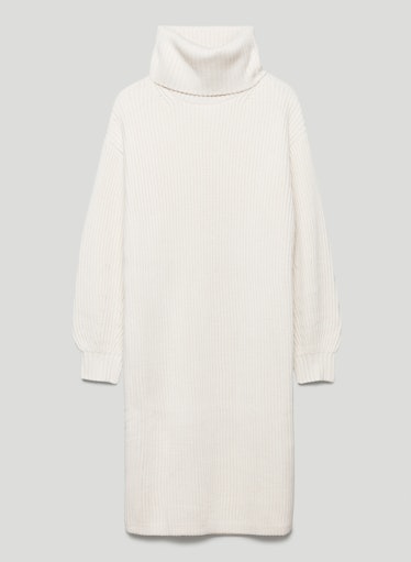 White turtleneck sweater dress