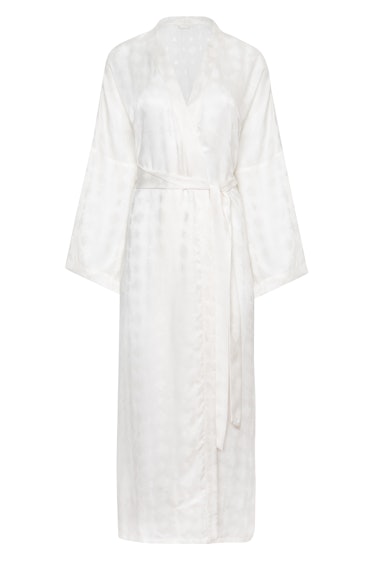 white silk robe maxi dress