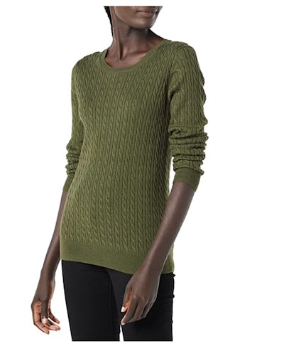Amazon Essentials Long-Sleeve Cable Crewneck Sweater