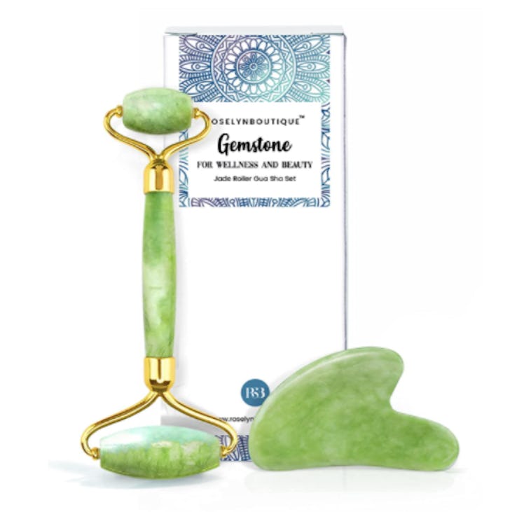 ROSELYNBOUTIQUE Jade Roller & Gua Sha Facial Tools Set 