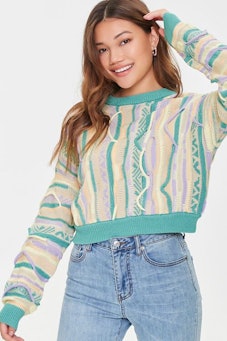 Textured Stripe Geo Sweater