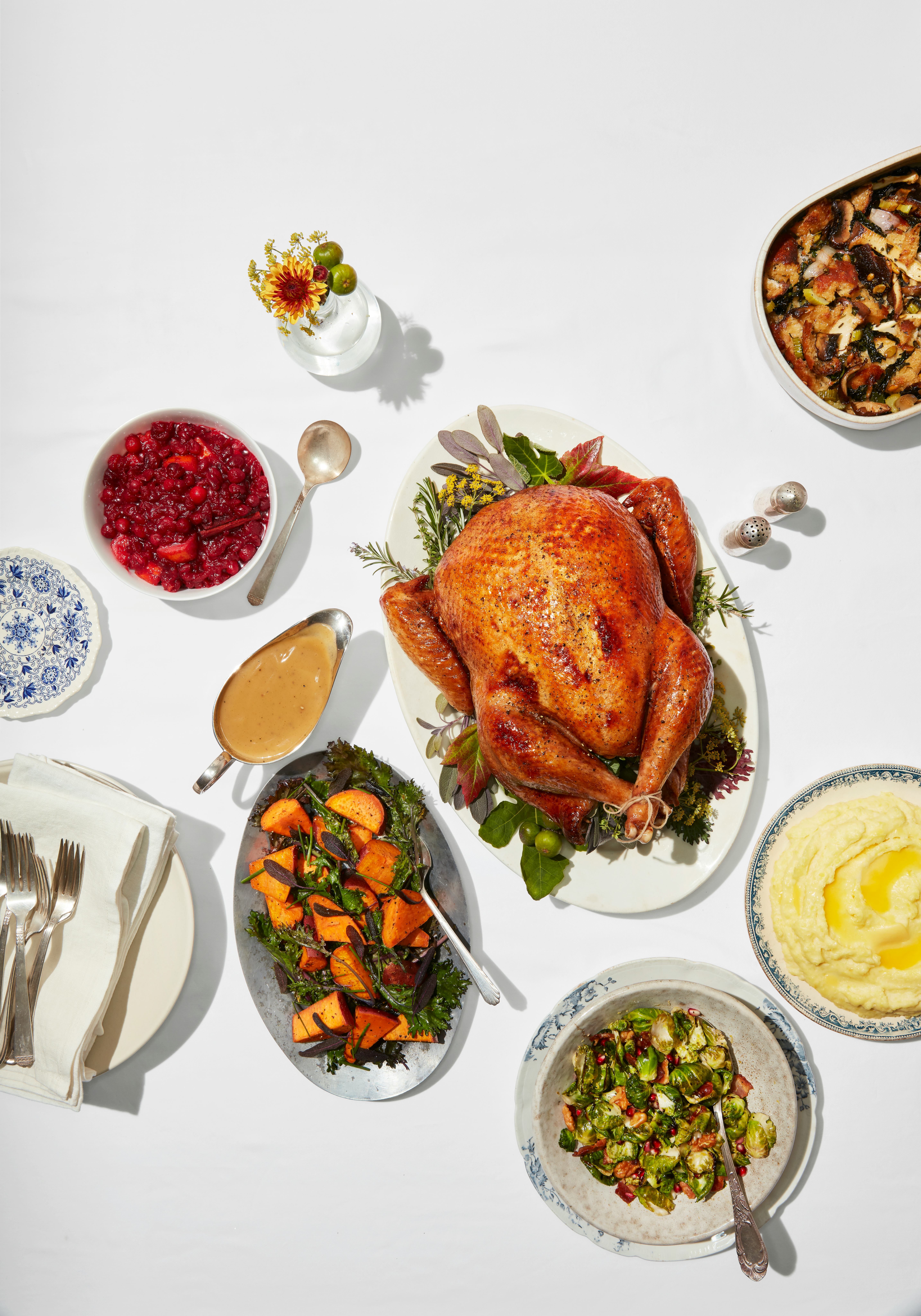 Thanksgiving dinner spread