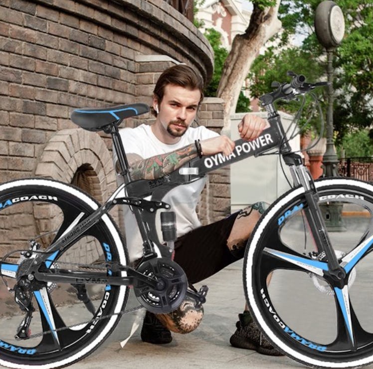 26-inch Folding Mountain Bike Shimanos 21 Speed Bicycle Full Suspension MTB Bikes
