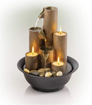 Alpine Corporation Tabletop Fountain With 3 Candles