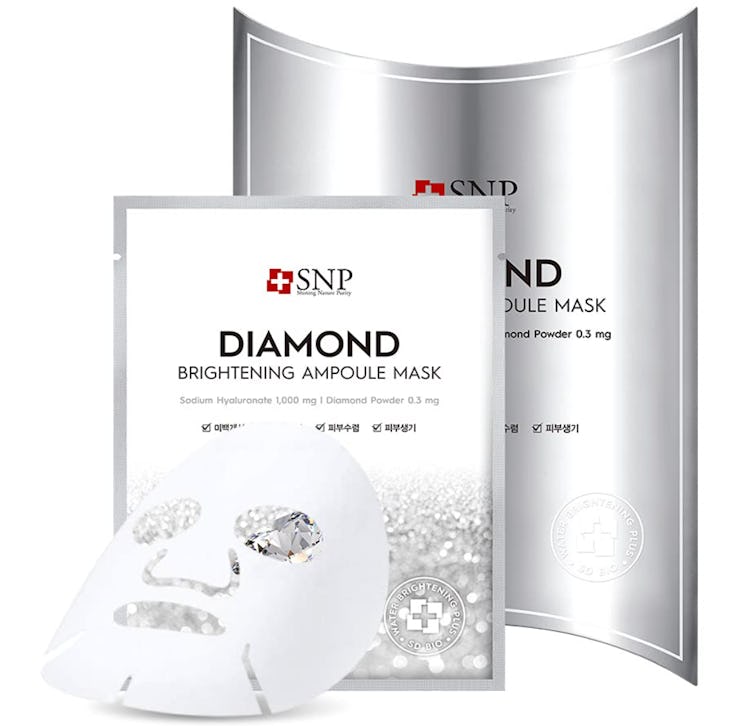 SNP Shining Nature Purity Diamond Brightening Ampoule Korean Face Sheet Mask (10 Sheets)