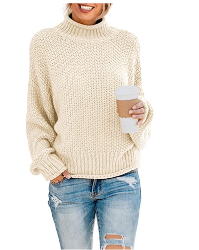 BLENCOT Chunky Turtleneck Pullover Sweater 