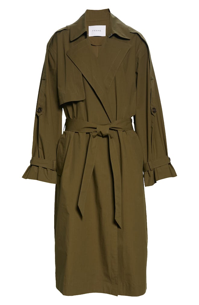 Oversize Trench Coat in Moss from FRAME, available to shop on Nordstrom.