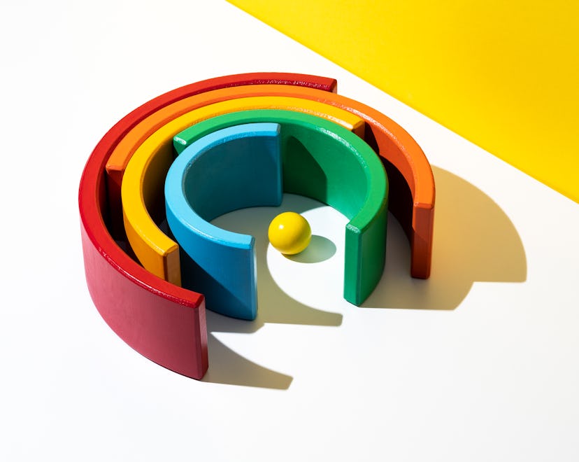 rainbow stacking toy is one of the best toys for babies to help with motor development