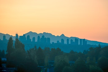Summer heat rising over city of Vancouver