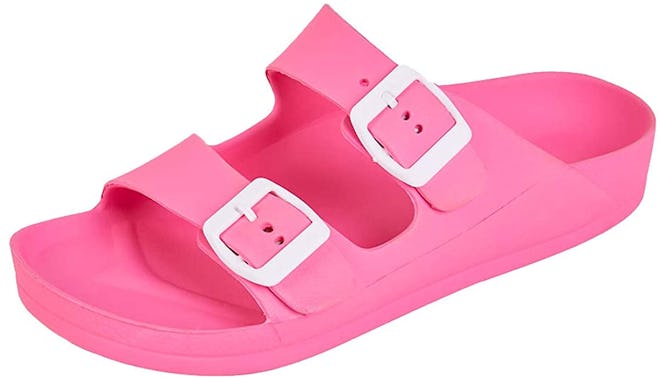 FUNKYMONKEY Comfort Slides Double Buckle Adjustable EVA Flat Sandals