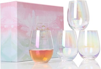 BEEADOYA Wine Glasses Set of 4