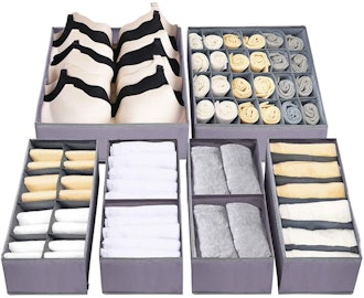 Jay-Chi Dresser Drawer Underwear Organizer (6-Piece Set)