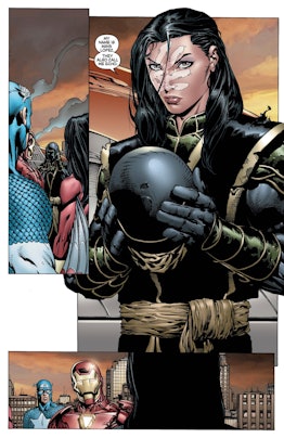 Maya Lopez, aka Echo, is seen unmasked as Ronin in New Avengers #13, published in 2005.
