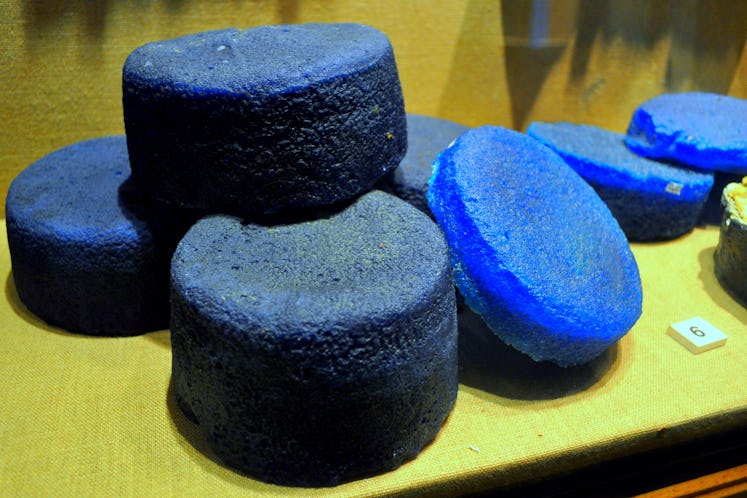 Blue glass ingots from the Uluburun shipwreck.