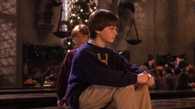 The Weasley sweaters, as seen in &lsquo;Harry Potter and the Sorcerer&rsquo;s Stone.'