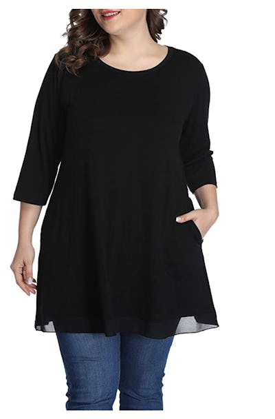 Shiaili Plus Size Long Tunic Top