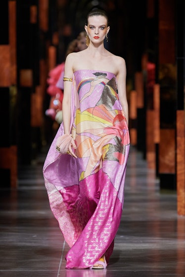 Fendi floral print tube top dress