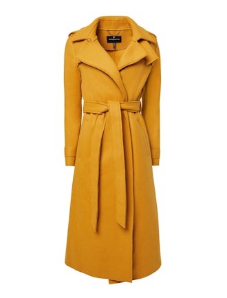 BCBG Raw-Edge Belted Trench Coat